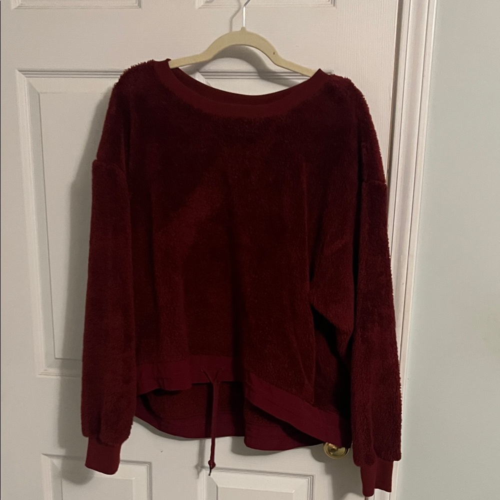 Zella Burgundy Fleece Pullover
